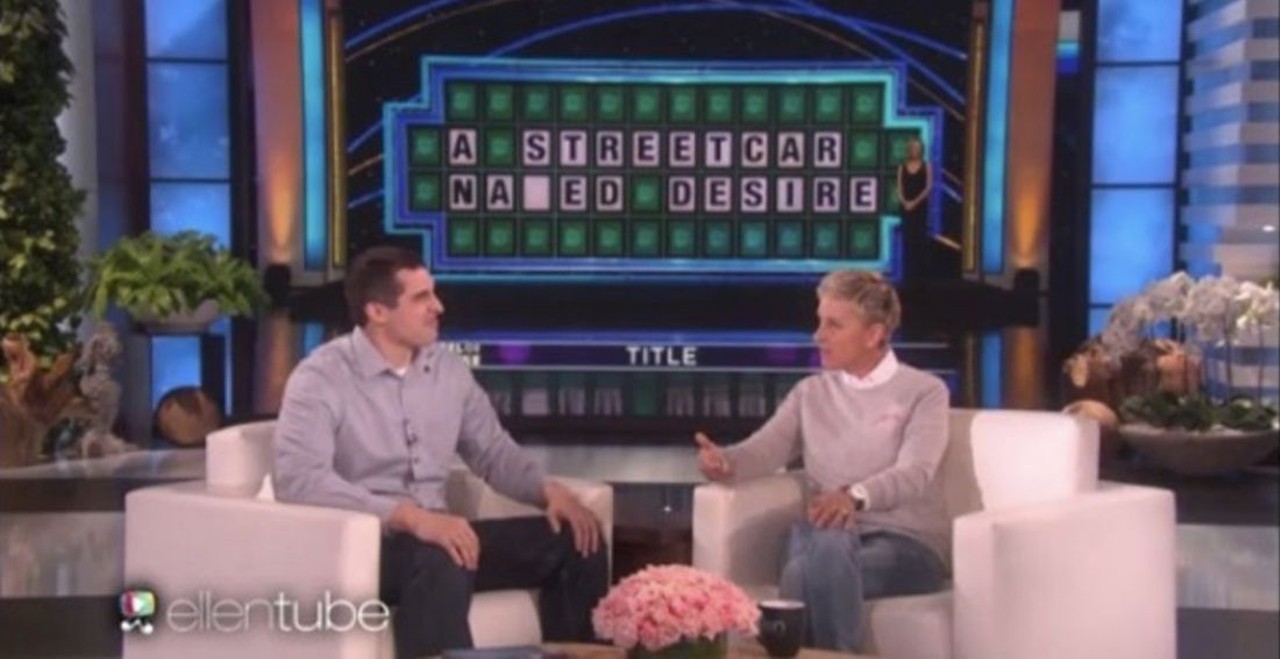  &#147;Ohio Man Who Epically Botched 'Wheel of Fortune' Answer Earns Second Chance On 'Ellen&#148;
April 4
Kevin Haas, a Brunswick-native, appeared on the television game show "Wheel of Fortune." Unfortunately, for Haas, he missed an absolute gimme, and was then roasted on the internet. Haas had to fill in "A Street Car Na_ed Desire," and guessed the letter &#145;k&#146; for &#145;A Street Car Naked Desire,&#146; instead of &#145;m&#146;, for the correct answer. Luckily for Haas, Ellen Degeneres invited him on her show to get some redemption for his epic gaffe.
Photo via Scene Archives