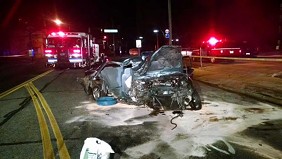 The crash scene, as photographed by the Lakewood Fire Department last night. - @LakewoodFire