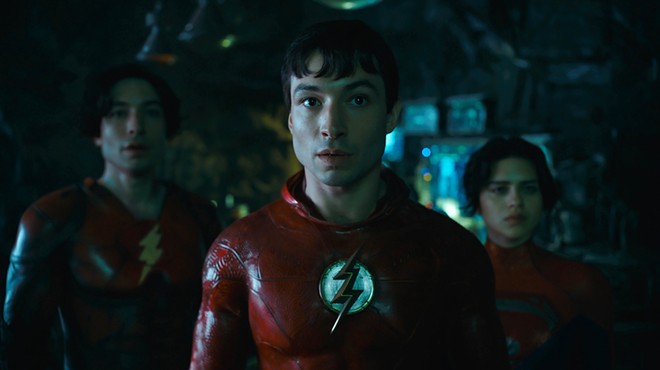 Ezra Miller stars as lightning-fast hero the Flash.