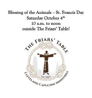 Image: The Friars' Table St. Francis Day Blessing of the Animals