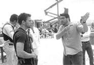 The write man for the job: Chris McQuarrie, right, directs Ryan Phillippe on the set of The Way of the Gun. - John  Baer
