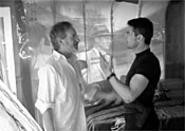 Tom Cruise and Steven Spielberg have a close encounter (oh, so ugh) on the set of Minority Report. - David  James