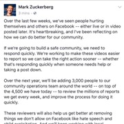 Facebook to Add 3,000 Content Moderation Employees after Steve Stephens