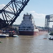 A Freighter Struck the Dock of Shooters on the Water Yesterday Evening