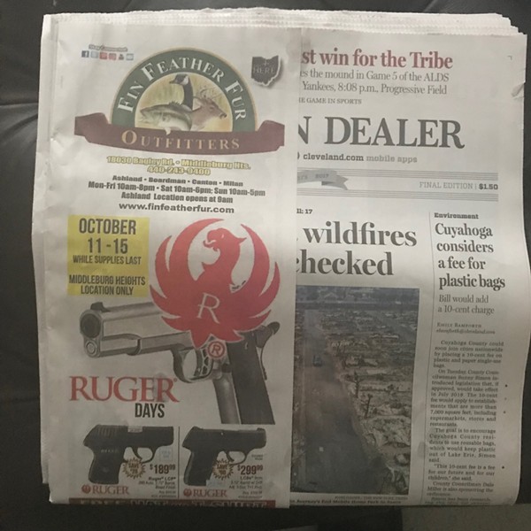 Gun Sale Touted in Prominent Plain Dealer Cover Ad