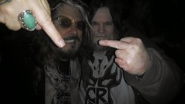 Singer John Crab (left) and local rock writer Chris Akin. - Courtesy of Chris Akin
