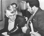 Forbes tosses journalist Roldo Bartimole out of a now infamous special - council meeting in 1981 - Cleveland Press Collection, Cleveland State