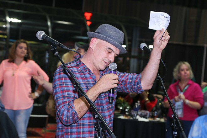 Michael Symon speaking at 2016's Fabulous Food Show. - EMANUEL WALLACE PHOTO