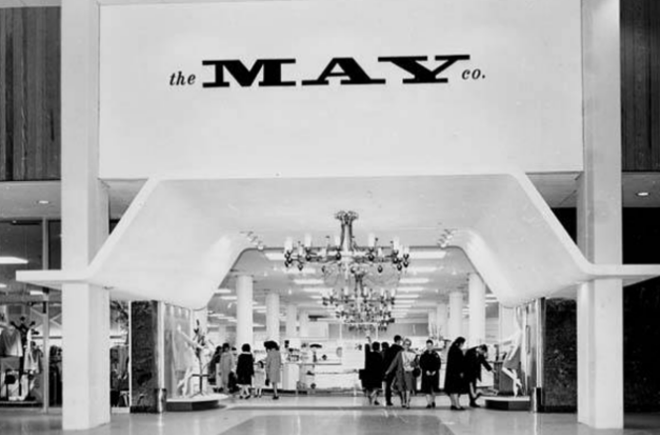 A vintage image of the May Company department store in Parmatown Mall.