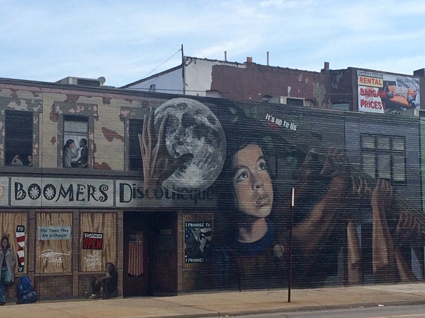 Here's a Look at the Repainted 'It's Up to Us' Mural on Clark and West 25th