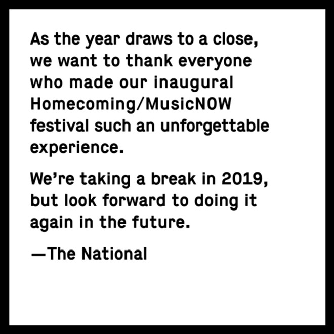 The National Hope to Bring the Homecoming Music Festival Back to Cincinnati, Just Not in 2019