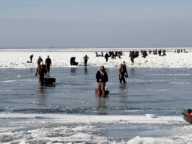 Coast Guard Rescues Nearly 50 Ice Fishermen from Lake Erie Ice Floe