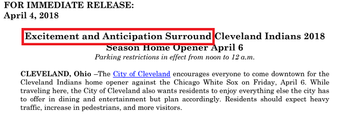 Cleveland Declares, for Billionth Time, that 'Excitement and Anticipation Surround' Upcoming Sporting Event (6)