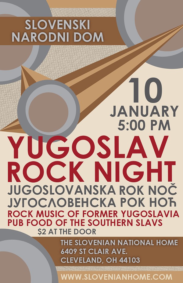 Slovenian National Home to Host a Special Yugoslav Rock Night on Jan. 10