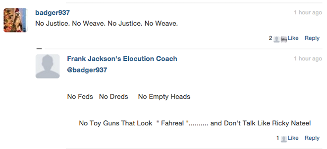 Screengrab of comment section of a Tamir Rice story, via TNR