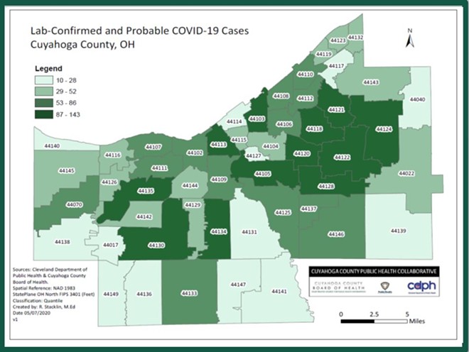 Here's This Week's Updated Breakdown of Cuyahoga County COVID-19 Cases by Zip Code