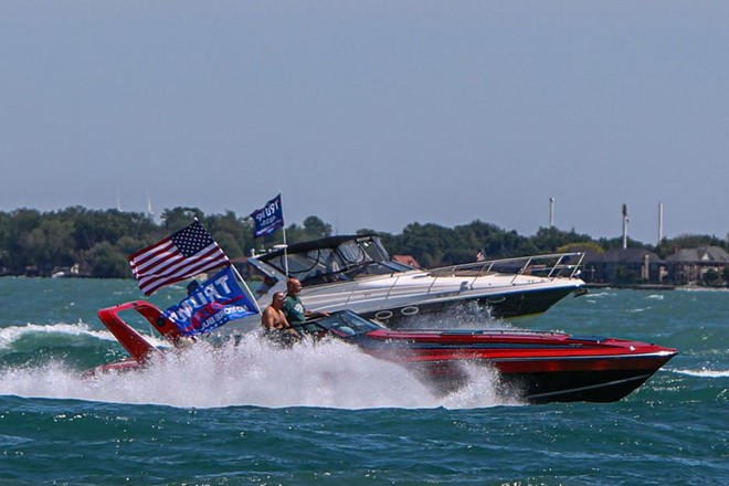 A Trump Boat Parade Brings Hundreds of MAGA Supporters to Lake Erie Today