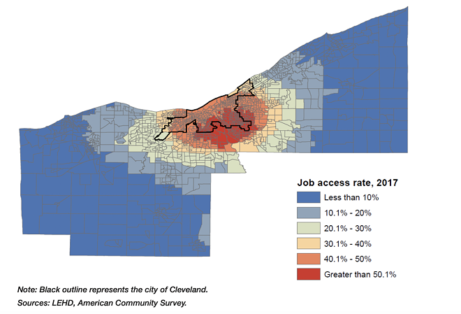 There's a reversed relationship between job acccess rates and employment in Cleveland - Cleveland Fed