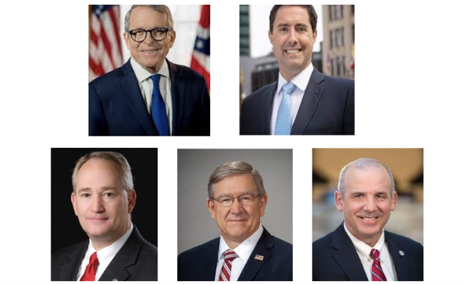 The Republican majority members of the Ohio Redistricting Commission. - State of Ohio official photos