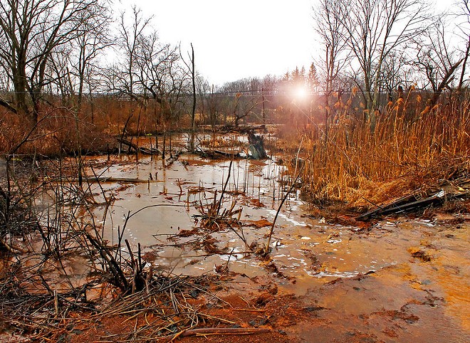 Acid mine drainage from surface mining in eastern Ohio is just one of the environmental hazards of abandoned mine sites. - (Jack Pearce/Flickr)