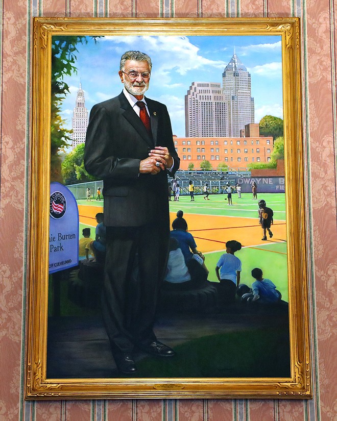 Portrait of Mayor Frank Jackson, by artist Rob Hartshorn - COURTESY CITY OF CLEVELAND