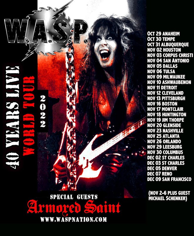 Poster art for the upcoming W.A.S.P./Armored Saint tour. - COURTESY OF EARSPLIT MEDIA