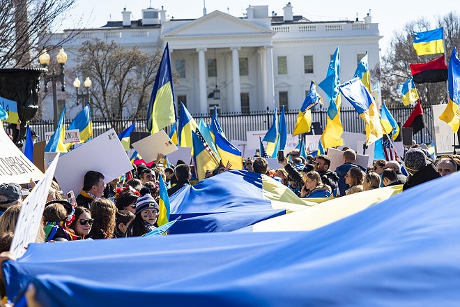 Rally for peace in Ukraine outside the White House in Washington, DC. - Mike Maguire/FlickrCC