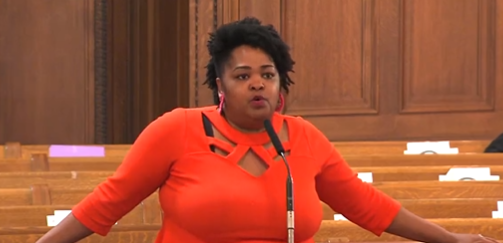 Ward 7's Stephanie Howse speaks to her colleagues at Cleveland City Council. - YOUTUBE SCREENSHOT / CLEVELAND CITY COUNCIL