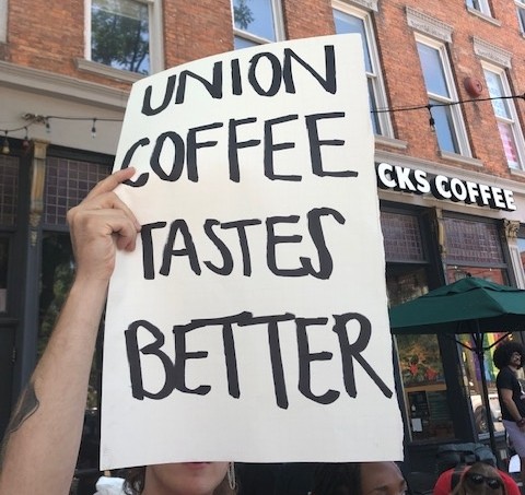 Rally against union busting at W. 6th Starbucks - Sam Allard / Scene