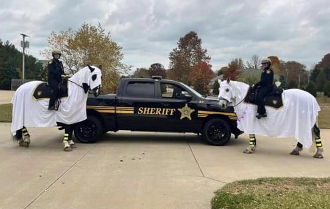 Who Thought Dressing Up Horses Like "Ghosts" for Halloween in Lake County Was a Good Idea?