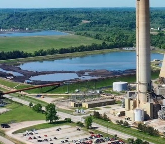 The coal ash pond at the James Gavin Power Plant in Cheshire, Ohio - Ohio EPA