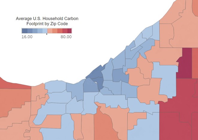 Average U.S. Household Carbon Footprint by Zip Code - CoolClimate Network