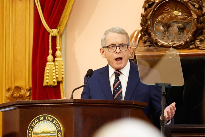 COLUMBUS, OH — JANUARY 31: Ohio Gov. Mike DeWine during the State of the State Address, Jan. 31, 2023, in the House Chamber at the Statehouse in Columbus, Ohio. - Photo by Graham Stokes for Ohio Capital Journal.