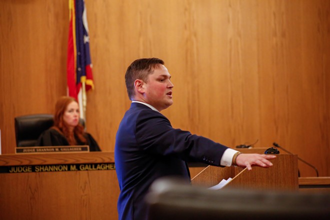 Sam Meadows, lead attorney for the defendants, in his closing argument Thursday. - Mark Oprea