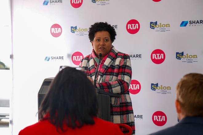 RTA CEO India Birdsong-Terry speaks at Southgate on Thursday. - Mark Oprea