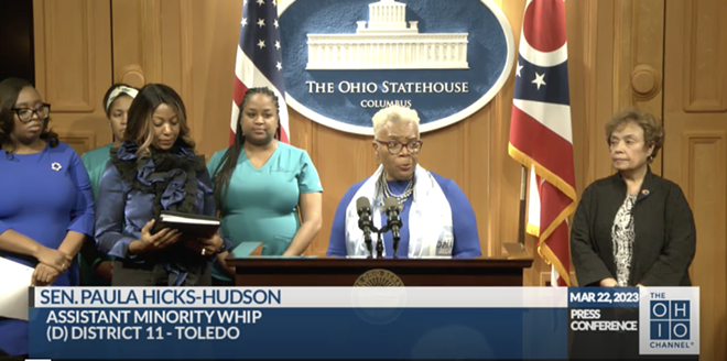 Ohio Senate Assistant Minority Whip Paula Hicks-Hudson speaks on a renewed effort to fund doula services through the Ohio Department of Medicaid. - Photo from the Ohio Channel.