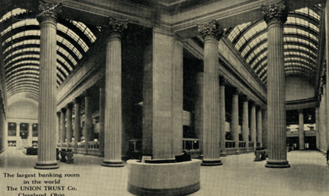 A vintage photo of the Union Trust Building's interior - Cleveland Memory Project