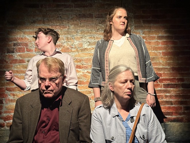 The cast of Walking to Buchenwald, through June 24 at The Liminis Theater - Photo Credit: Cory Molner