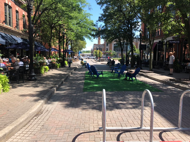 Market Avenue's brief tenure as a pedestrianized street in 2019. - Kerry McCormack