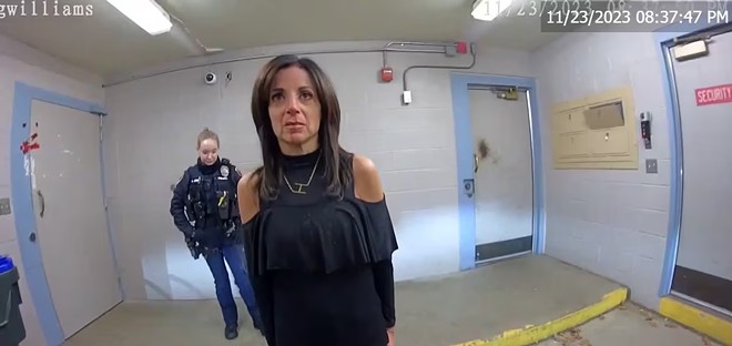 A still from bodycam footage of Strano's arrest - Cuyahoga Falls Police Department