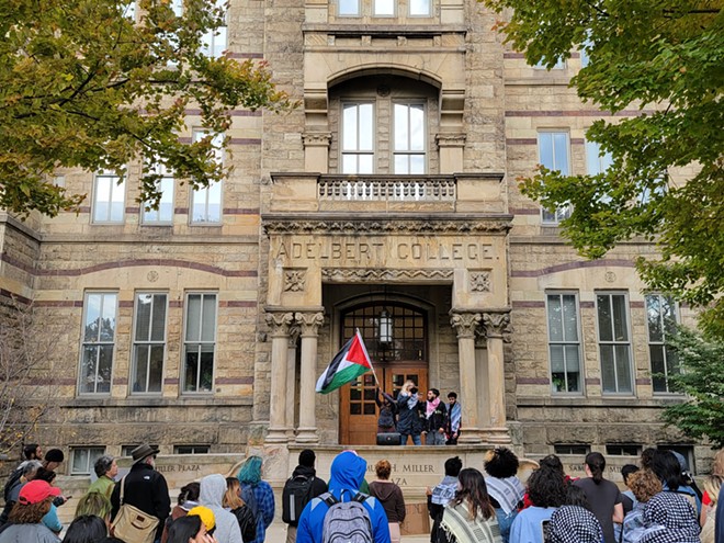Students for Justice for Palestine spearheading a protest at Case Western in November. - Maria Elena Scott