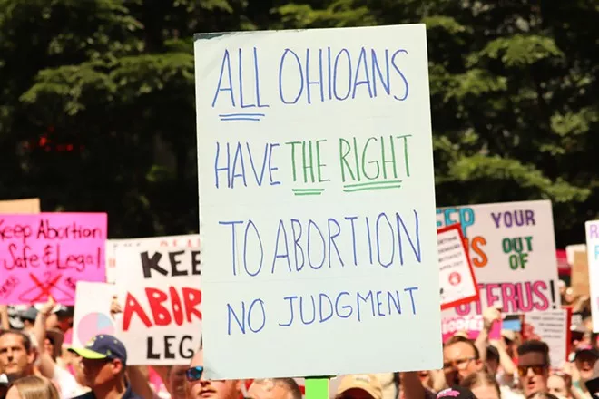 A sign from an abortion rally - Photo: Mary LeBus