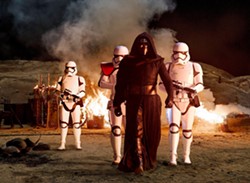 Kylo Ren and the storm troopers.