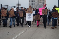 Protesters making their way up Huron, in 2015. - Sam Allard / Scene