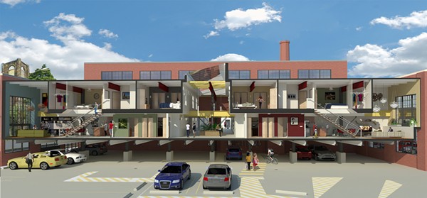 A rendering of the cross-section of the West 25th Street Lofts.