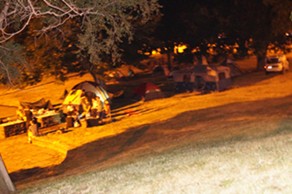 Chit-chatting campers at Kirtland Monday night. - Sam Allard / Scene