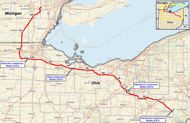 The NEXUS pipeline route - FERC