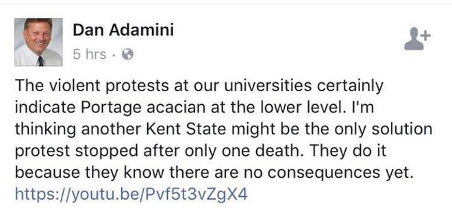 Michigan GOP Official Who Called for "Another Kent State" After Student Protests in Berkeley Resigns