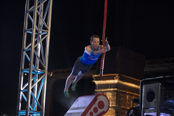 Logan Broadbent running through last year's American Ninja Warrior  obstacle course in Philadelphia. - Photo Courtesy NBC