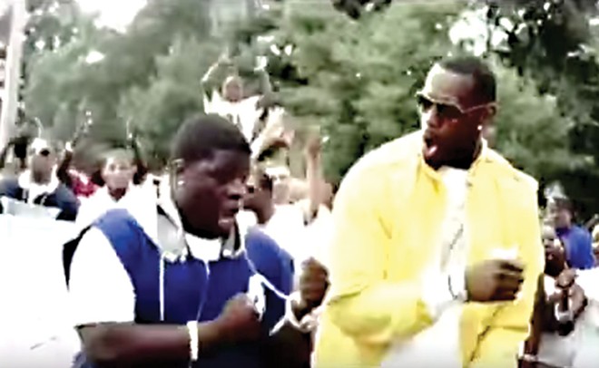 Video Still from “Came Down” music video featuring Lebron James and Al Fatz dancing side by side.